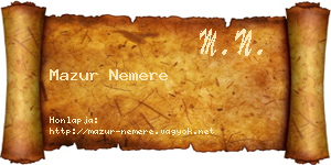 Mazur Nemere névjegykártya